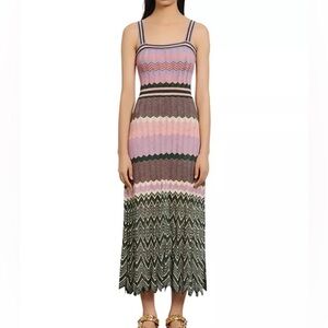 Sandro Pink and Black Sleeveless Sundress